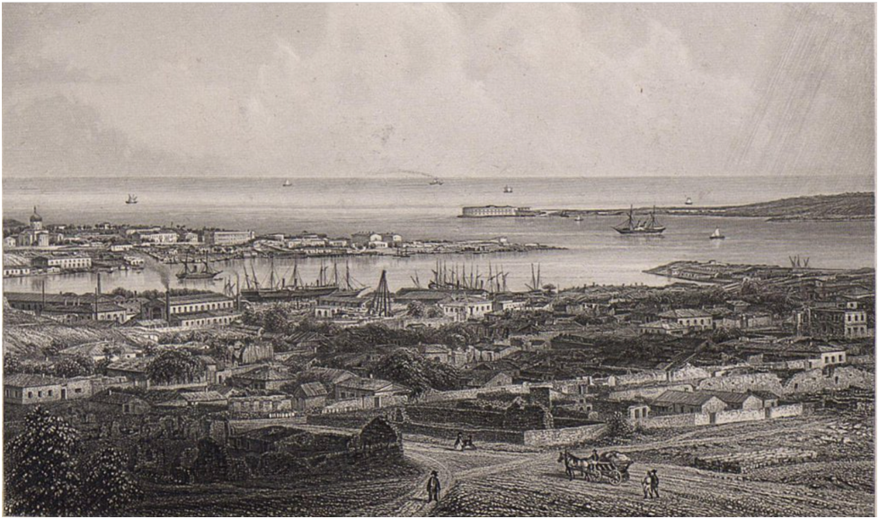 Вид с Малахова кургана. Berndt Jul. 1868г. ГИМ