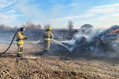    Пожар на ферме в Раменском округе © Пресс-служба ГКУ МО «Мособлпожспас»