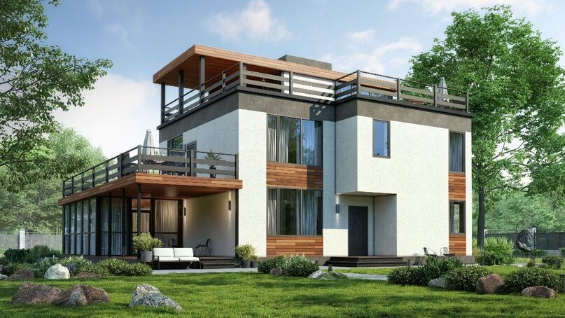  Авторский проект «Сфен» в стиле Хай-Тек, выполненный ведущим архитектором команды