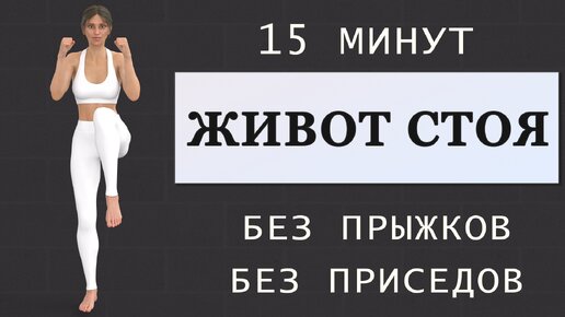 Худеем и убираем живот🔥 15 минут кардио полностью стоя на каждый день (без прыжков и без приседаний)