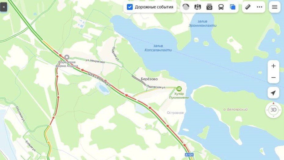 Пробка образовалась на въезд в Карелию, водителей спрашивают о ...