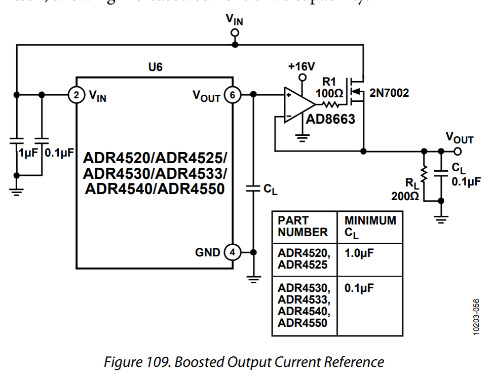 Схема из Datasheet к ADR4550ARD-R7 