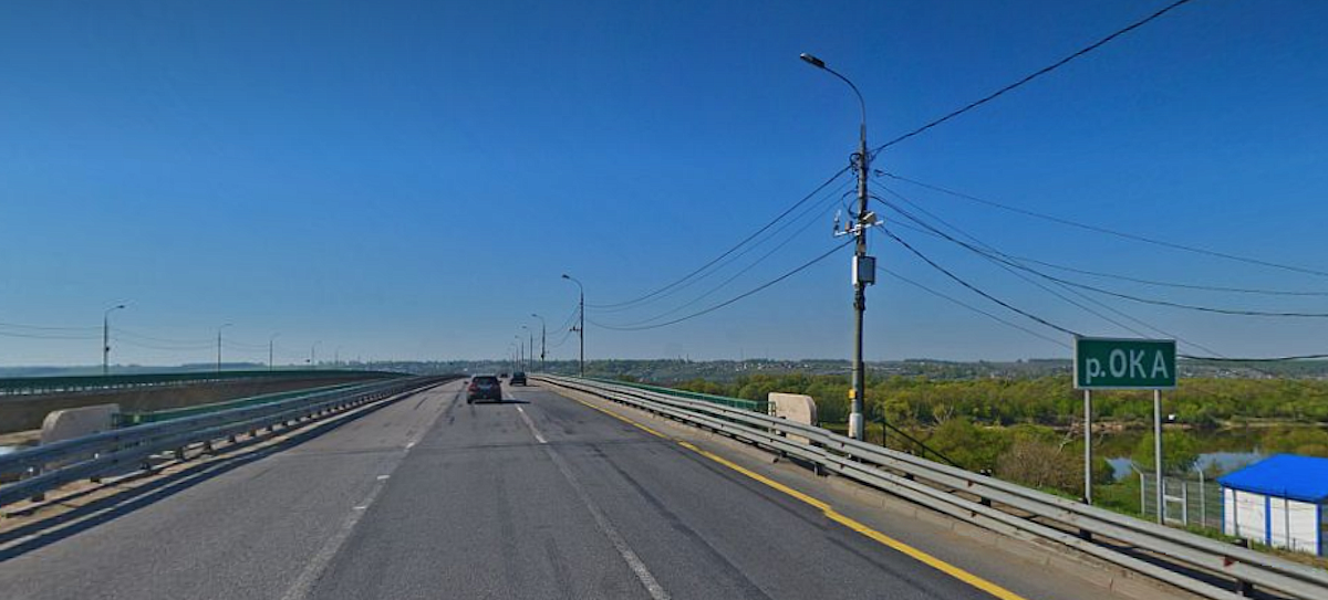 Мост через оку. Выезд на Алексинский мост. Серпухов мост. Мост треснул.