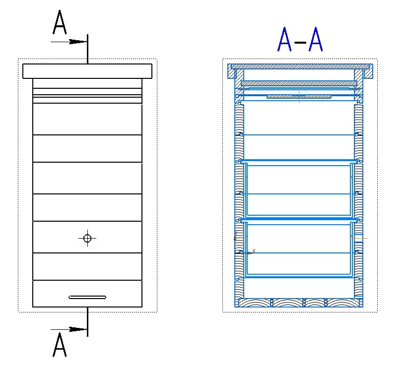 Чертеж улья левицкого