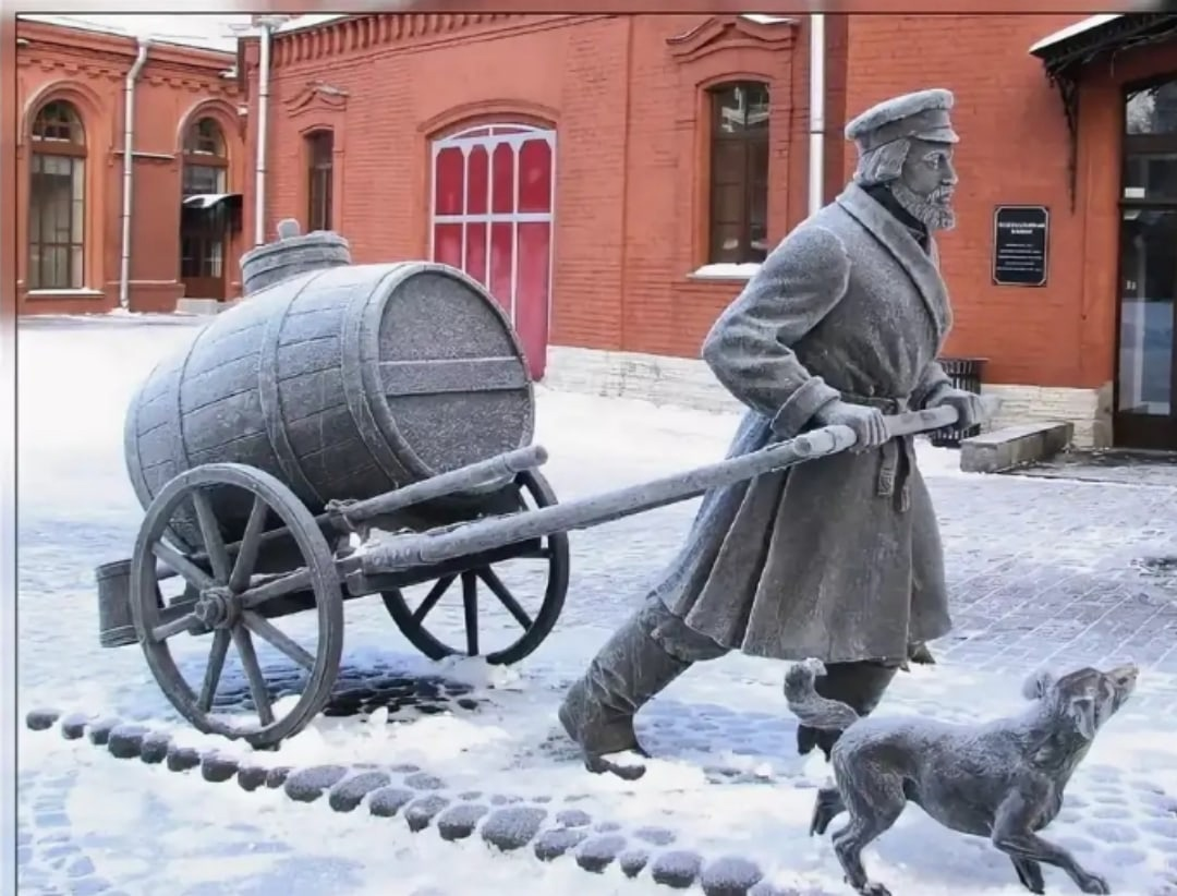 Картина Золотарь. Водовоз. Водовоз профессия.