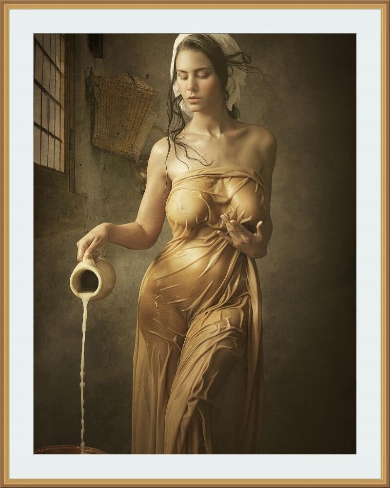 © Mathilde Oscar / Матильда Оскар / It’s time to have a break with a beautiful milkmaid, isn’t it ? / Пришло время отдохнуть с красивой дояркой, не так ли?