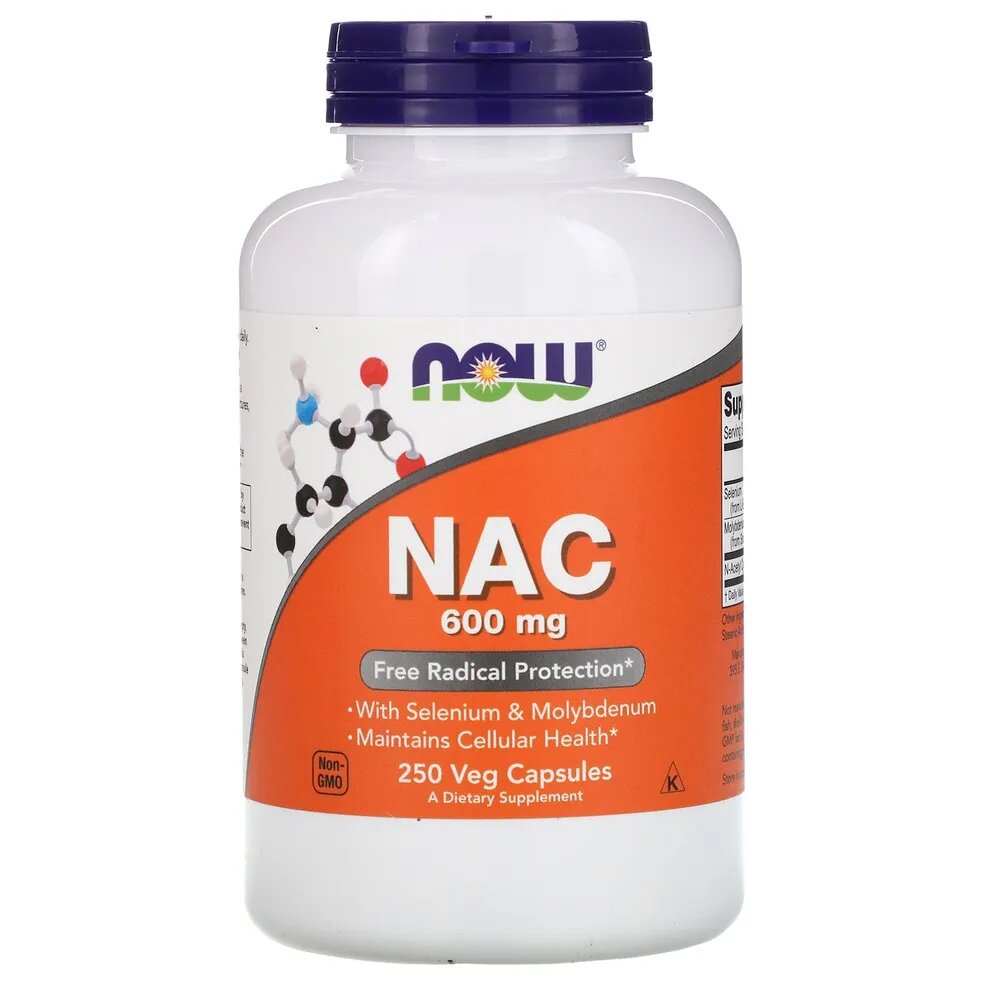 Антиоксидант NOW Foods NAC-Acetyl Cysteine 600 mg 250 к