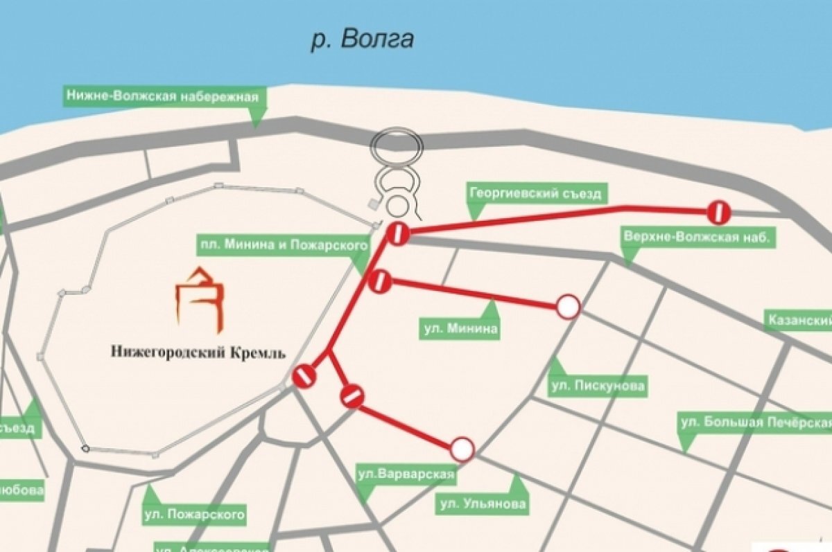    Центр Нижнего Новгорода перекроют с 22 по 26 июня