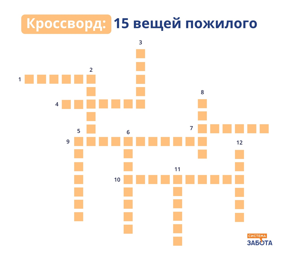 Кроссворд: 15 незаменимых вещей пожилого. Отгадаете всё? | С заботой о  пожилых | Дзен