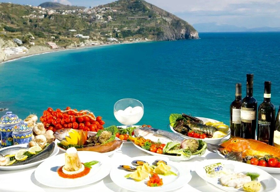 Сицилийские блюда и вина.