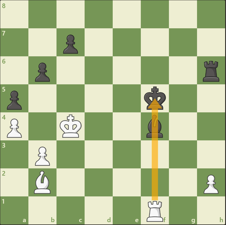 На доске материальное равенство, связка слона ничего не даёт белым, но они всё равно побеждают (как?)