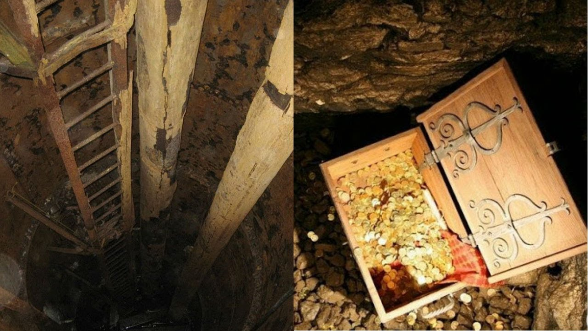 Зарытое сокровище сердцевина. Сокровища острова Оук. Денежная шахта острова Оук. Клад острова Оук шахта. Остров Оук денежная яма