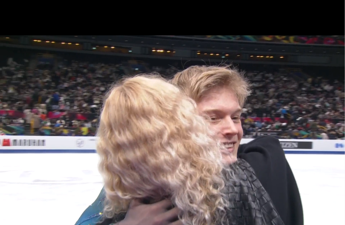 Даниэль Грассль и Этери Тутберидзе после короткой на чемпионате мира