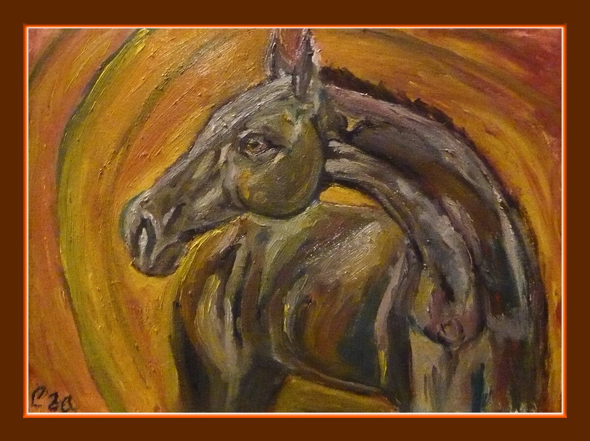 масло на грунтованной бумаге.