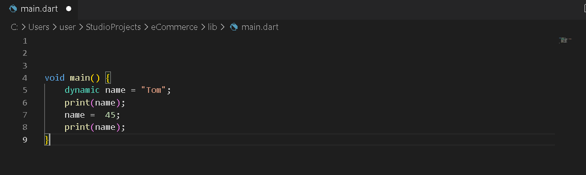 Динамически меняем значение переменной типа String name на назначение Int 45.