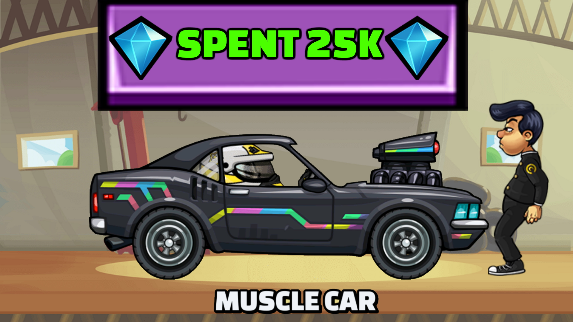 Hill Climb Racing 2 - 😱 SPENT 25K GEMS 😱 (New Muscle Car)