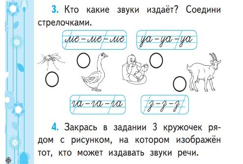    Рис. 1. Задание, в котором наглядно видна разница между звуками вообще и звуками речи
