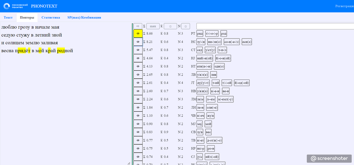И сразу увидеть: самая сильная цепь оказалась в последней строке