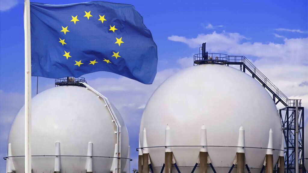Подземные хранилища Европы заполнены на 55%.