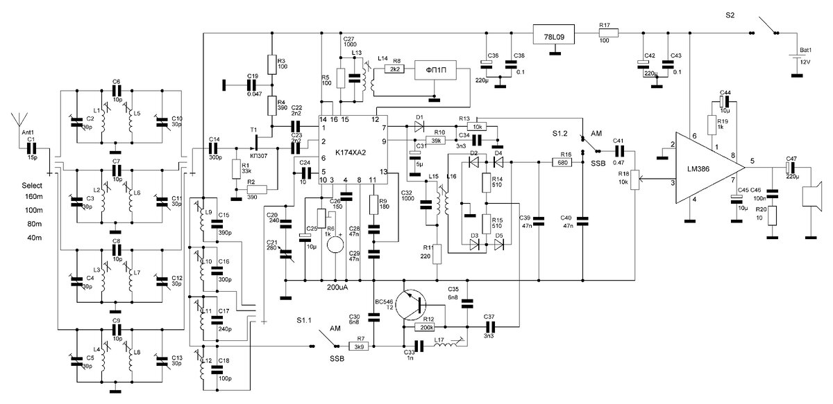 Многодиапазонный SSB/АМ супергетеродин на К174ХА2. | Меандр ...
