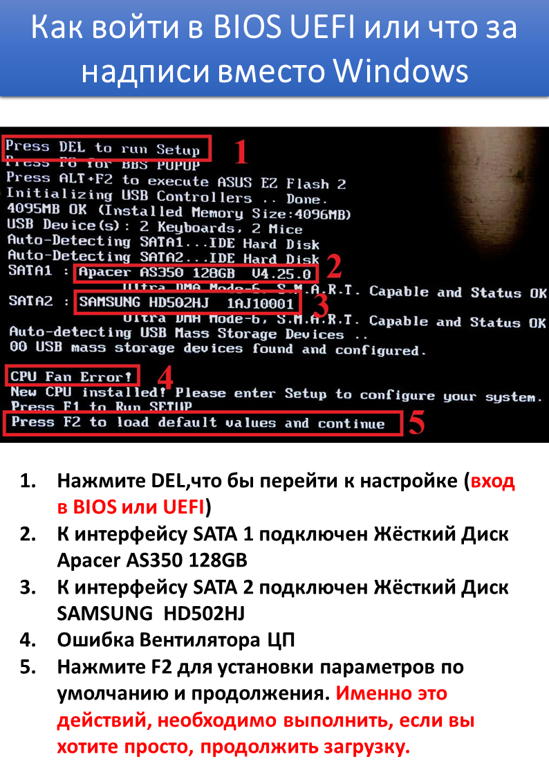 Как войти в BIOS, UEFI. Или. 