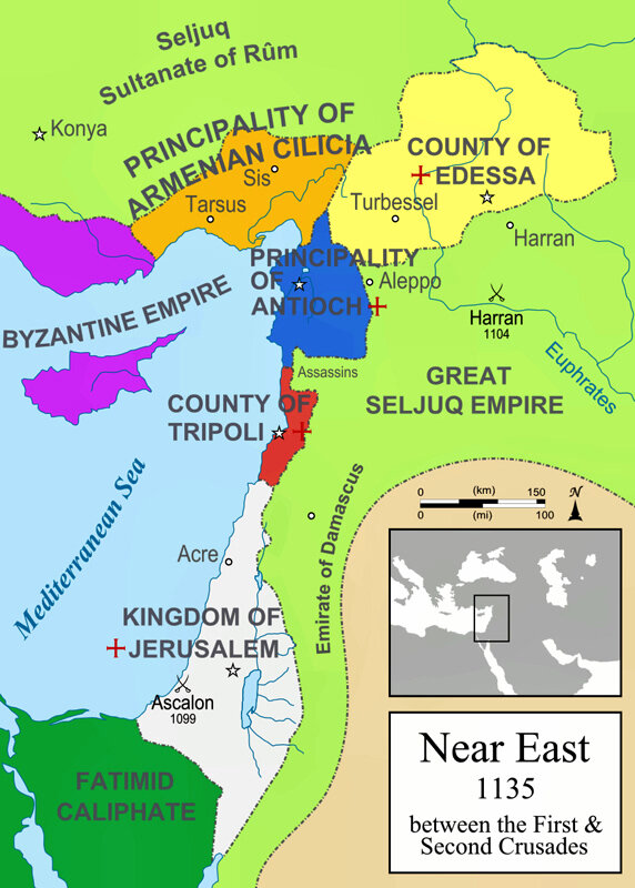 Ближний Восток в 1135 году. Фото Wikimedia.org