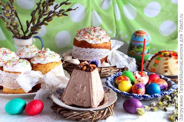 Пасхальный стол не мыслим без крашеных яиц, куличей и творожной Пасхи. Фото из интернета 