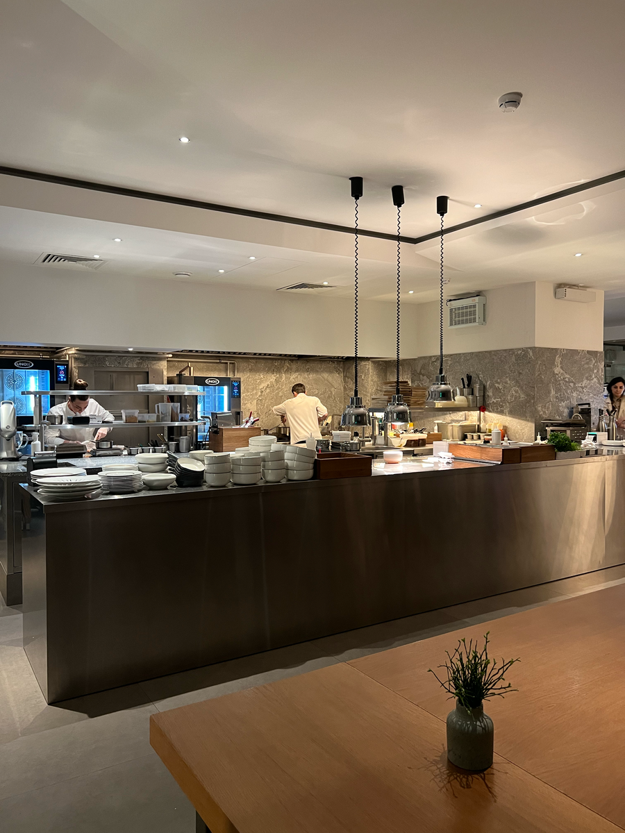 Открытая кухня при входе