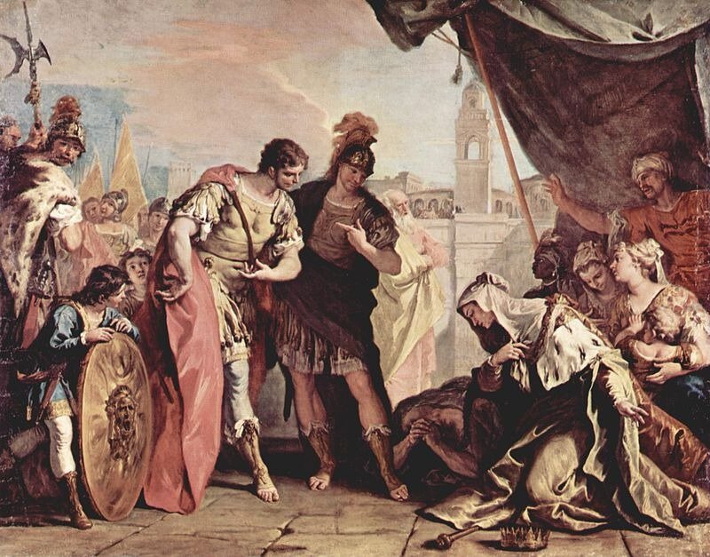 Семья Дария III и Александр Македонский на картине Себастьяно Риччи (1708-1710)