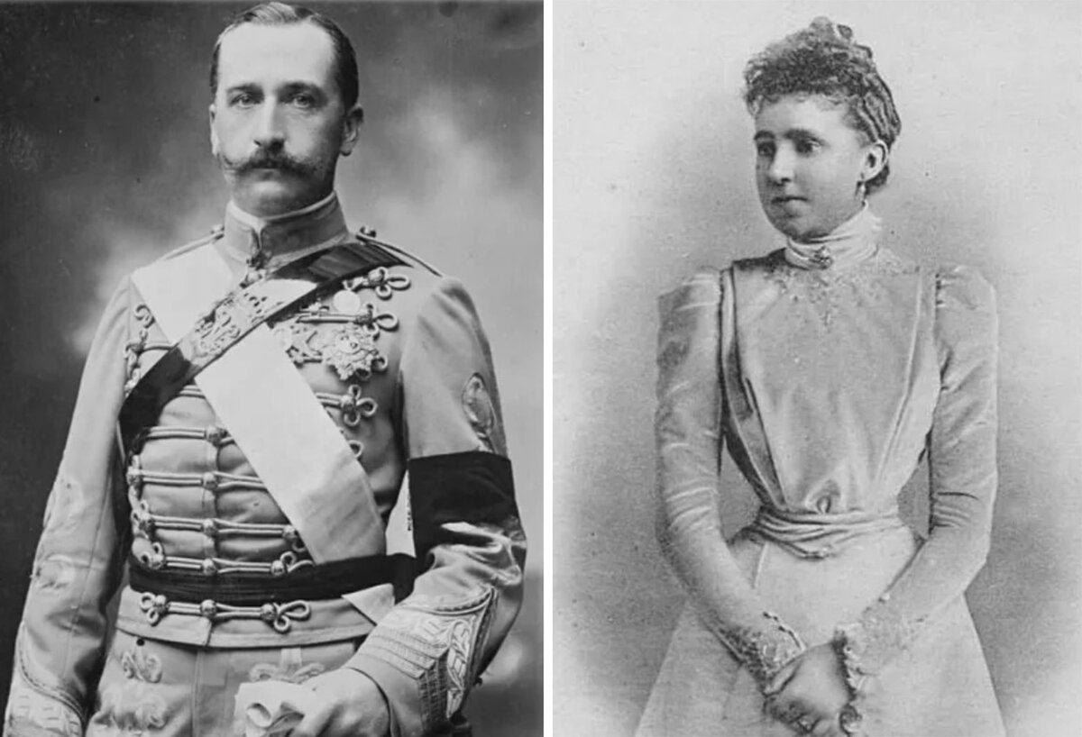 Жених принц Карлос Бурбон-Двух Сицилийский, инфант Испании и невеста испанская инфанта Мерседес, принцесса Астурийская