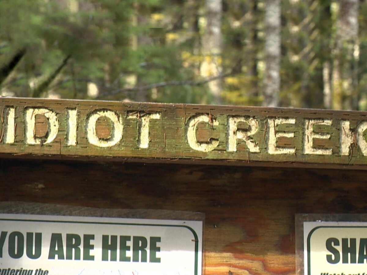 Указатель у реки Idiot Creek