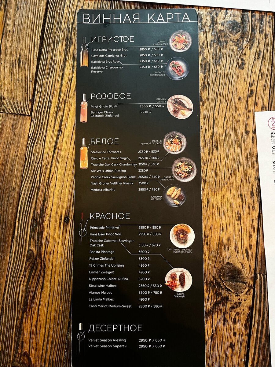 винная карта