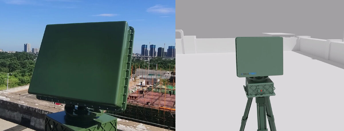 Рис.2. Радар DT-RD5000 в работе и 3D пространстве.