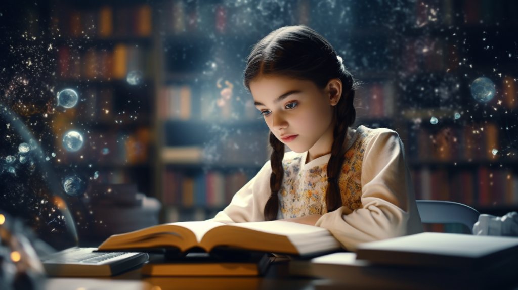 Созданная нейросетью фотография девочки, которая читает книгу Фото: Asia-Plus