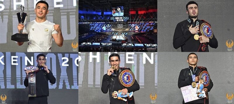  Президент Узбекистана лично вручил золотые медали победителям чемпионата мира по боксу Асадхужу Муйдинхужаеву, Хасанбою Дусматову и Баходиру Жалолову.