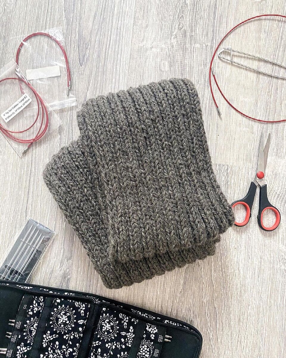 Мужской шарф спицами