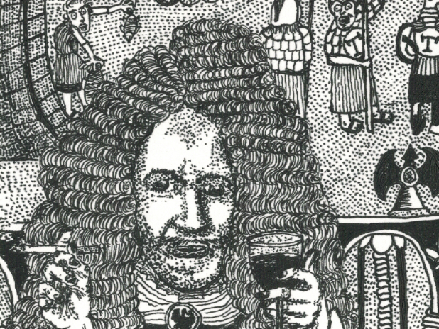 Меншиков с бокалом и сигареткой