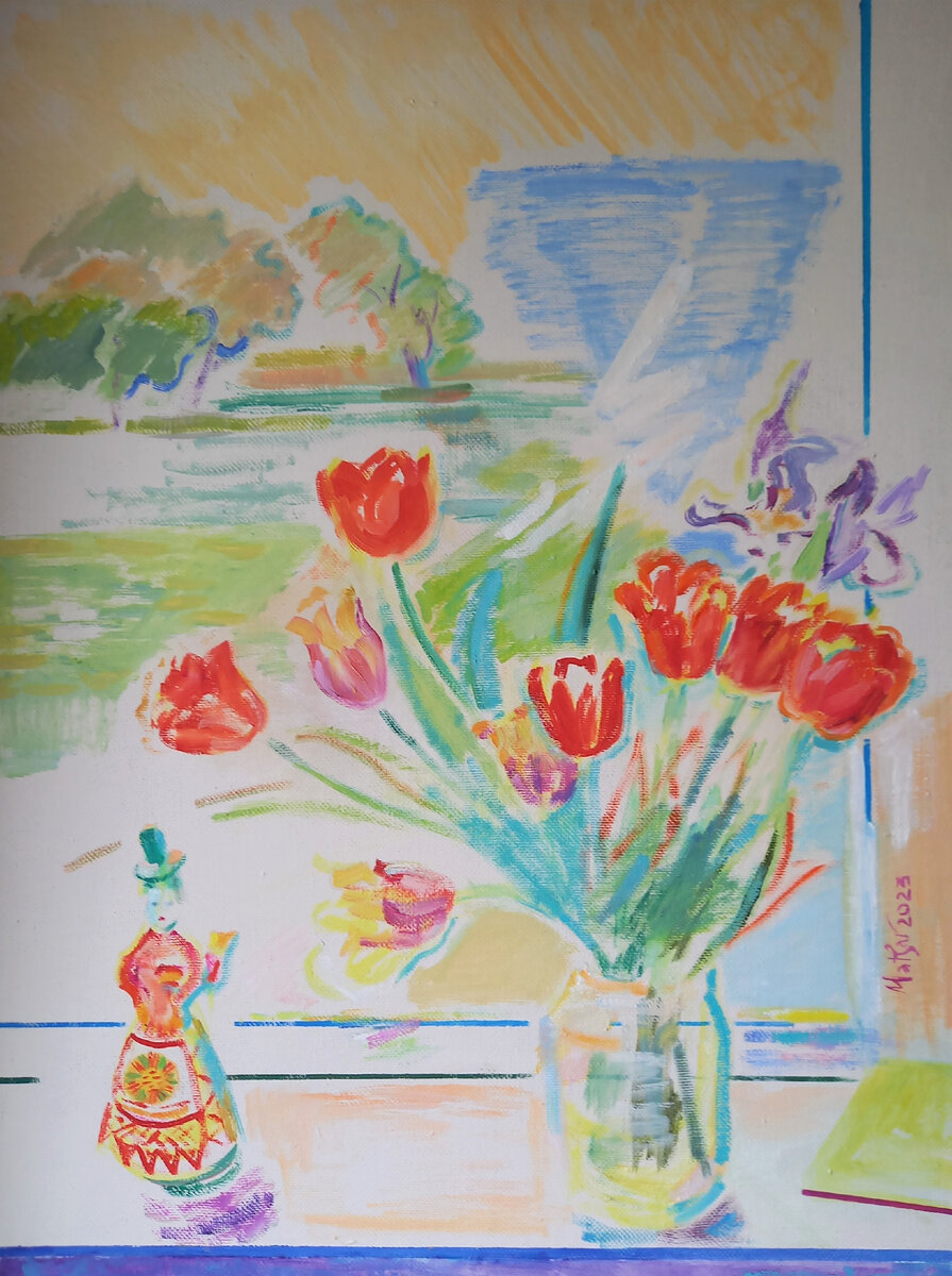 Матсар Майе "Весенняя сказка" , 90х70, х.м.,, 2023