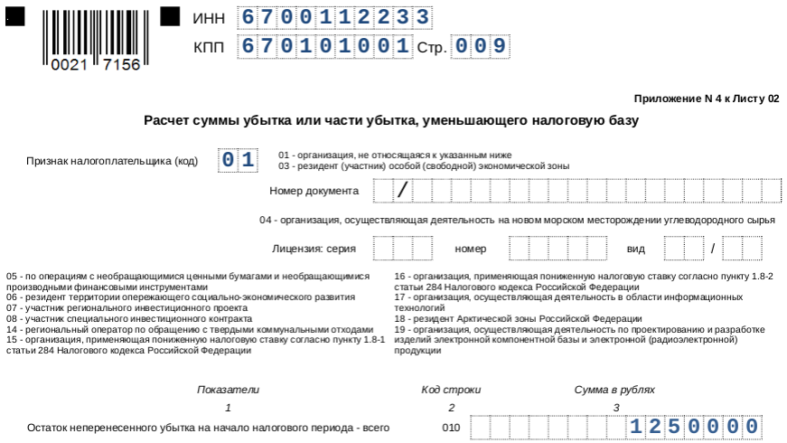 Списан убыток прошлых лет проводки