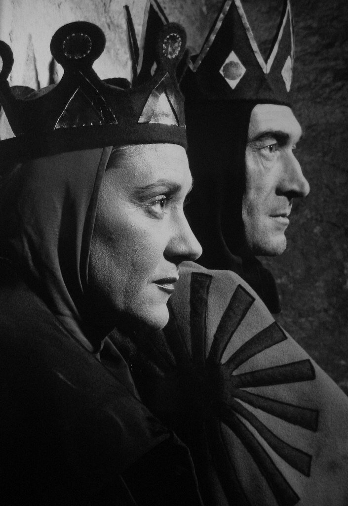 Жан Вилар и Мария Казарес в спектакле "Макбет", 1954