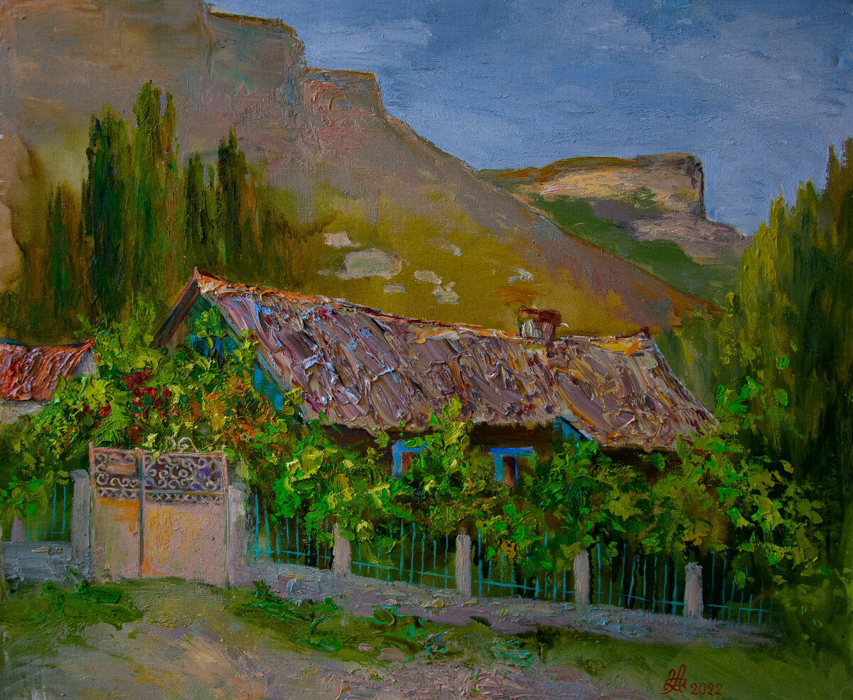 «Дом с Калиной», холст/масло, 50x60, 2023