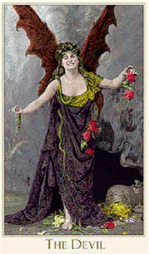 Эта карта символизирует соблазн, искушение и зависимость. Она говорит о том, что вы можете столкнуться с трудностями, связанными с зависимостью или соблазнами, которые могут отвлечь вас от вашей цели. В этот день важно быть осторожным и не поддаваться соблазнам.