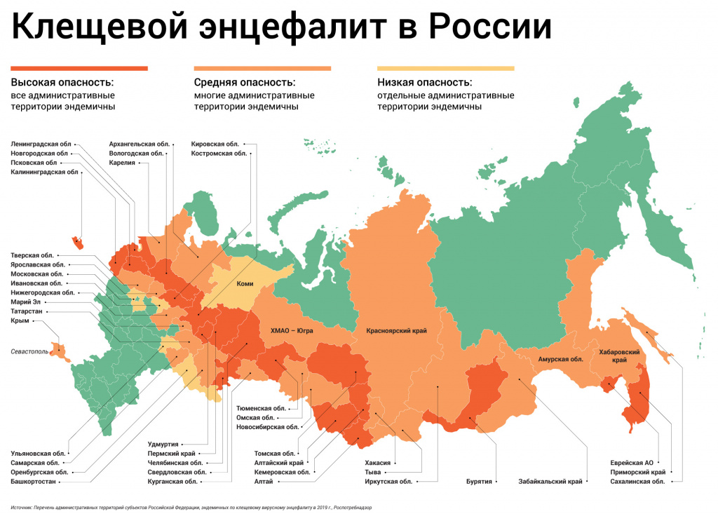 Энцефалитный клещ в подмосковье в каких районах. Зона распространения энцефалитных клещей.