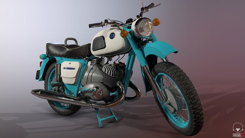 Вот такой Иж Юпитер 3, только у них ещё сзади двухметровая антенна была, а на ней лампочка изолентой была прикручена. Ночью выглядело улётно.