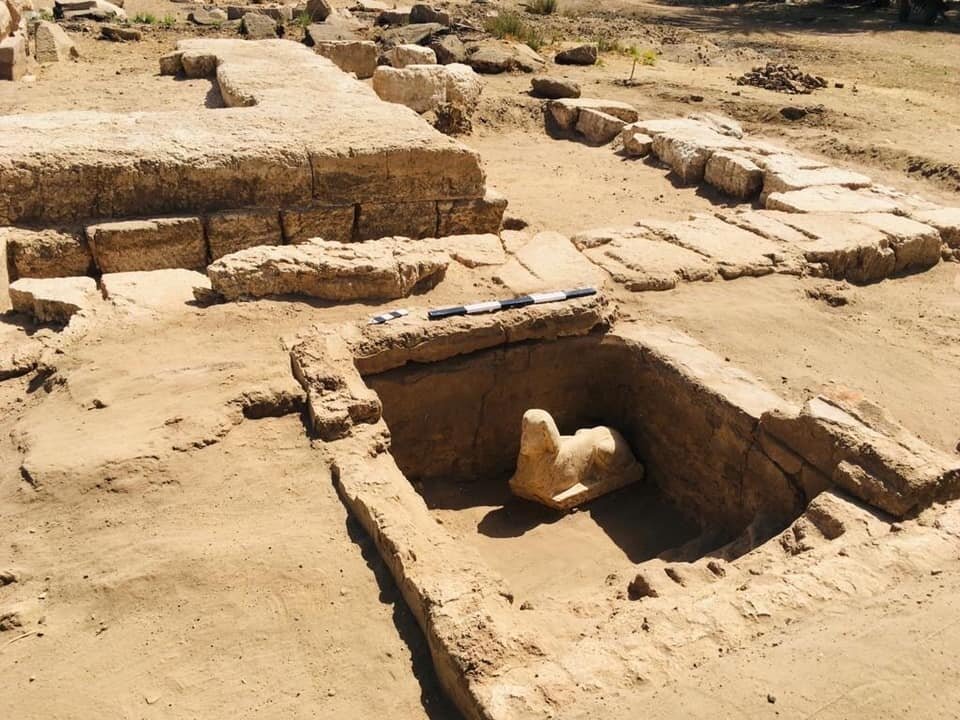 Раскопки римского здания в Дандаре. Фотографии: Ministry of Tourism and Antiquities (источник: https://hightech.fm/2023/03/06/roman-era-sphinx)
