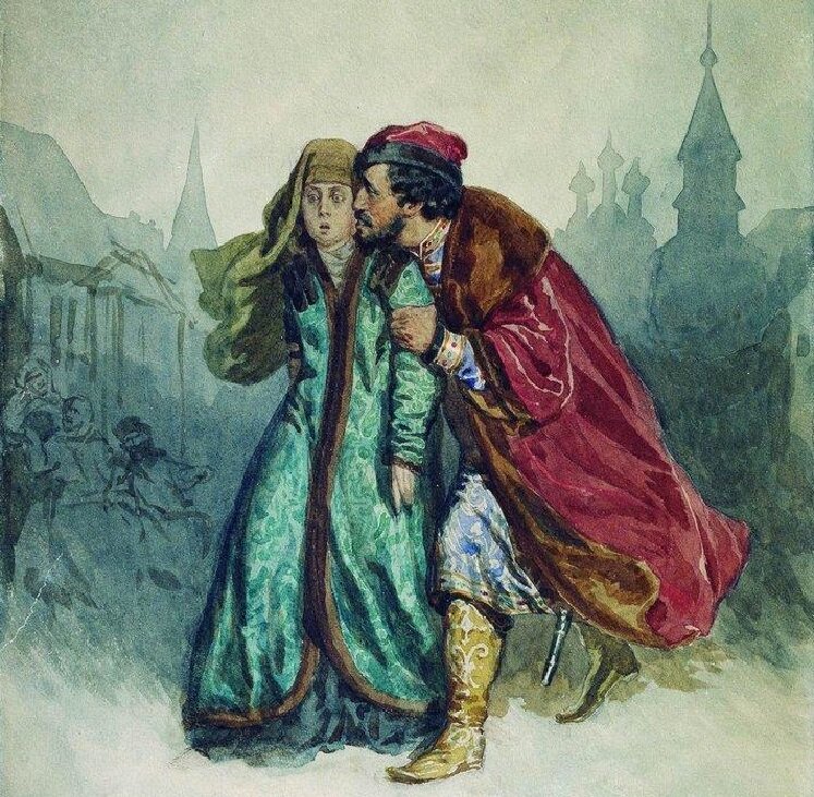 Иллюстрация Ильи Репина к произведению М. Лермонтова