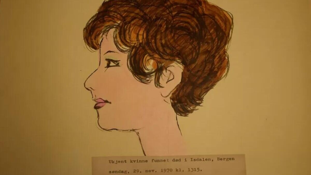    Рисунок, изображающий женщину из Исдален, распространяемый полицией© KRIPOS