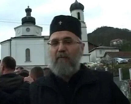 Отец Райко на открытии памятника русским добровольцам в Вышеграде 2011 год
