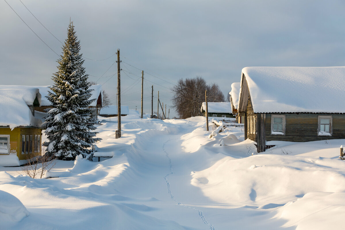 Зима в деревне реальные