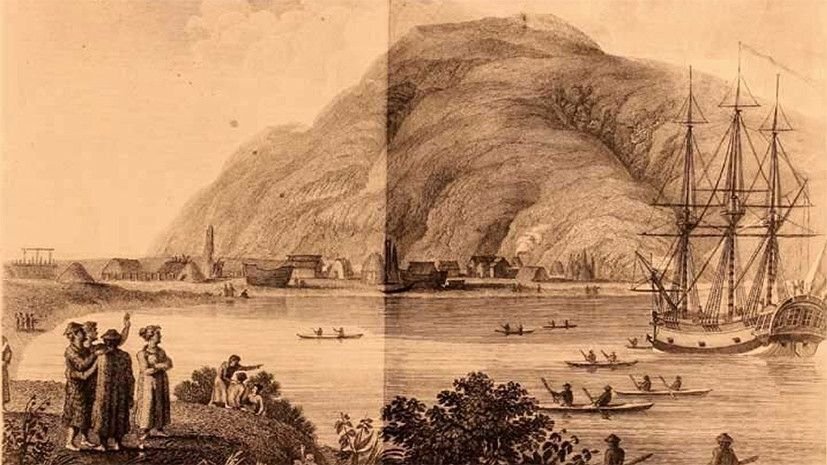 Поселение Г. Шелехова на острове Кадьяк/ © Alaska State Library